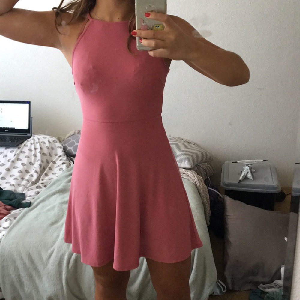 NWOT lush blush pink halter dress